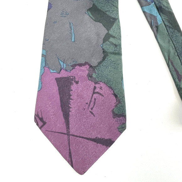 x'Andrini Abstract Retro Tie Italian Silk Made In USA Necktie Hand Sewn - Picture 3 of 7